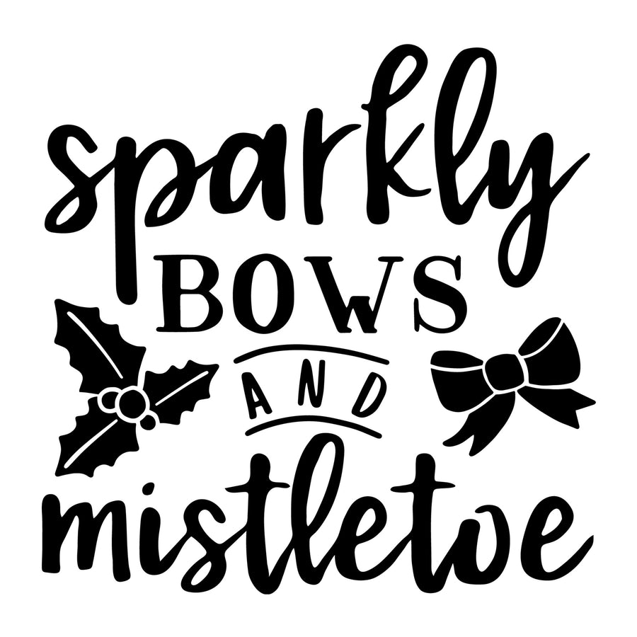 Sparkly bows and mistletoe SVG