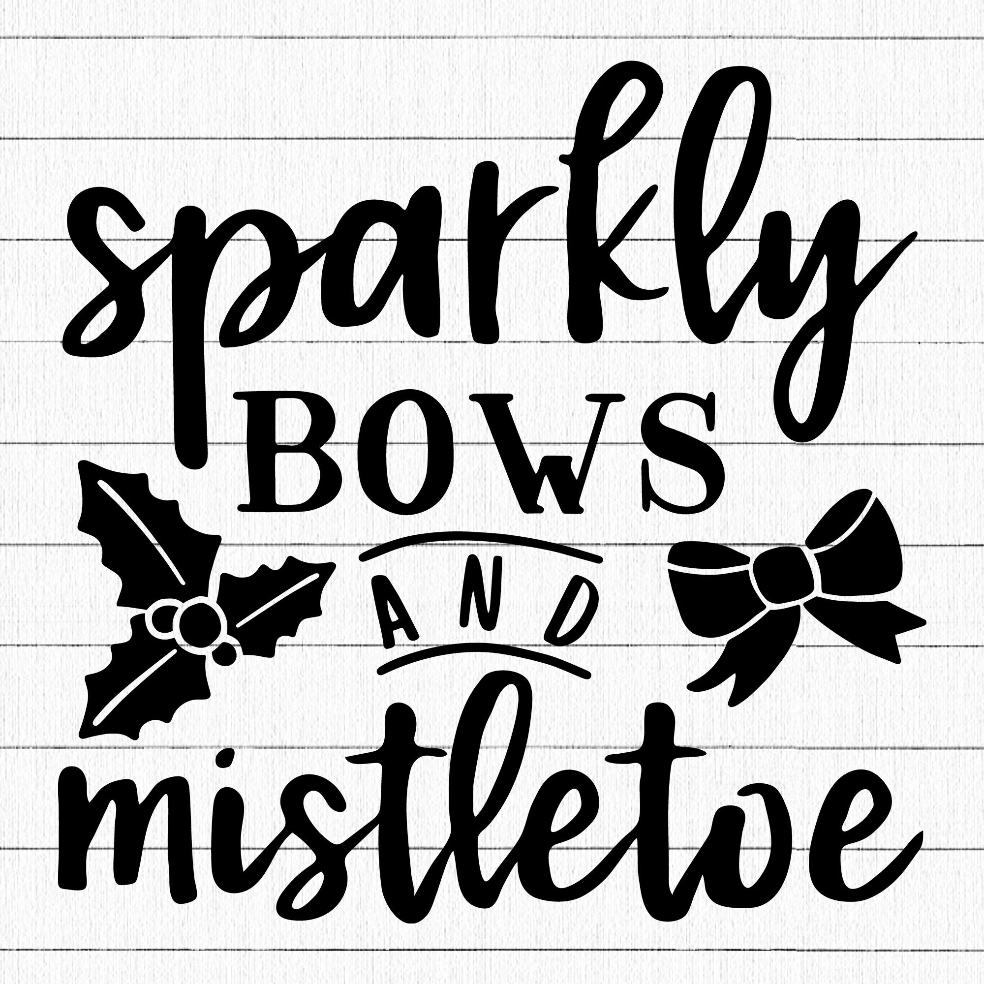 Sparkly bows and mistletoe SVG | M37F14