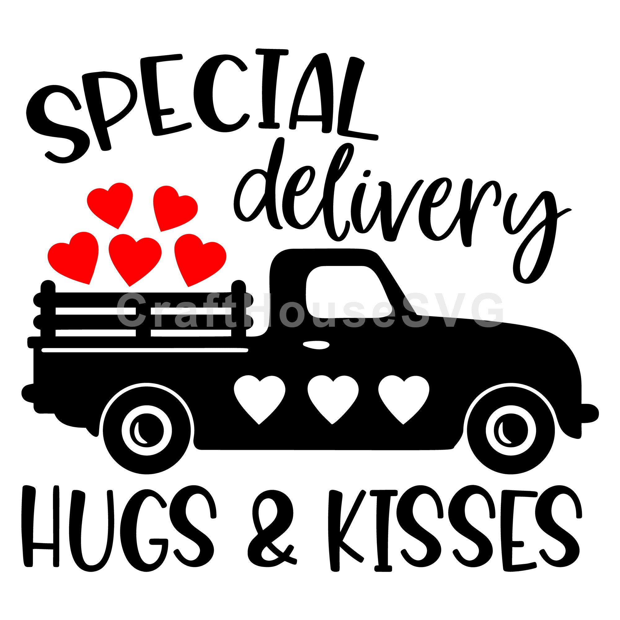 Valentine SVG file | Special delivery hugs and kisses SVG MF91