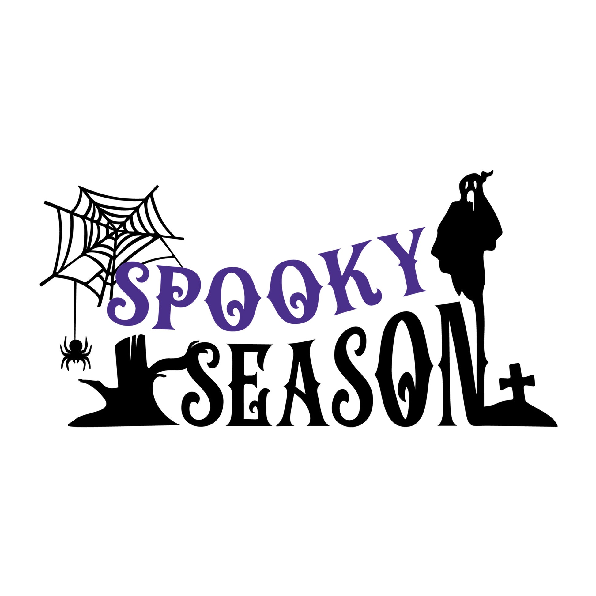 Spooky Season SVG design for Cricut, Silhouette, laser cutting, vinyl, sublimation, and Halloween craft projects.