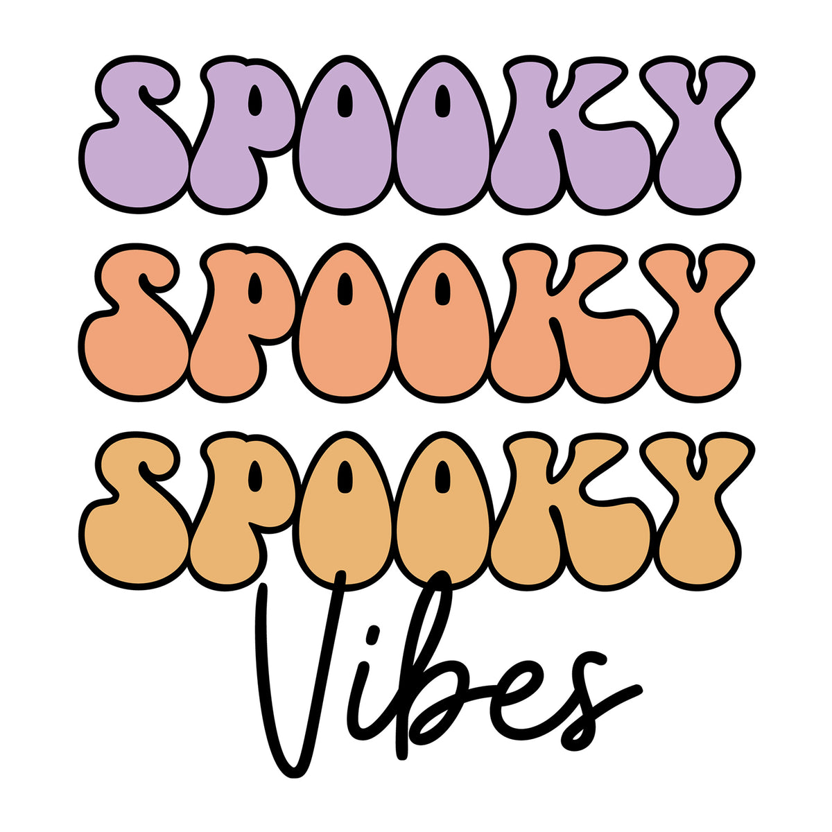 Spooky Vibes SVG design for Cricut, Silhouette, laser cutting, vinyl, sublimation, and Halloween craft projects.