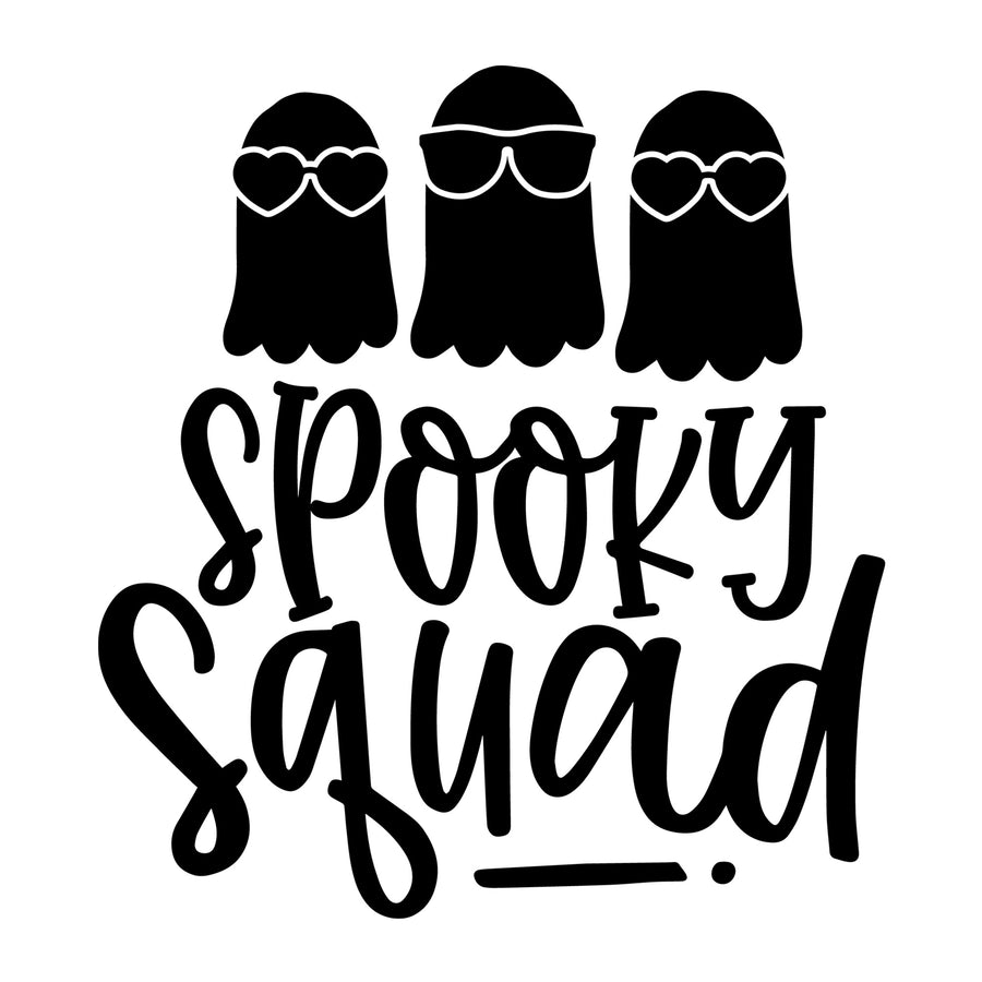 Spooky Squad SVG for Cricut, Silhouette, laser cutting, vinyl, sublimation, Halloween shirts, signs, decals, mugs, and DIY craft projects.