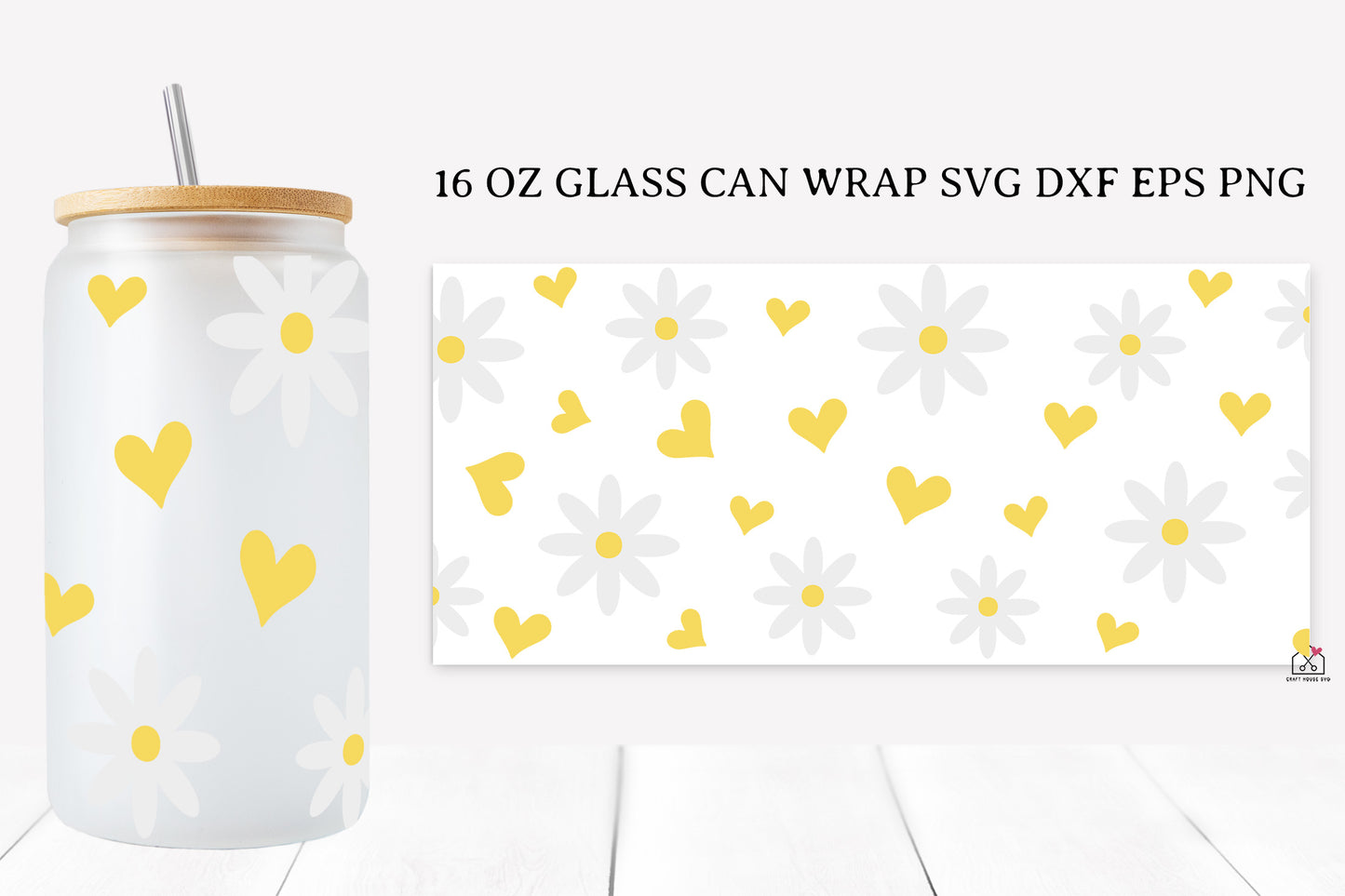 Spring Flower 16 Oz Glass Can Wrap SVG Bundle