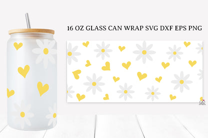 Spring Flower 16 Oz Glass Can Wrap SVG Bundle