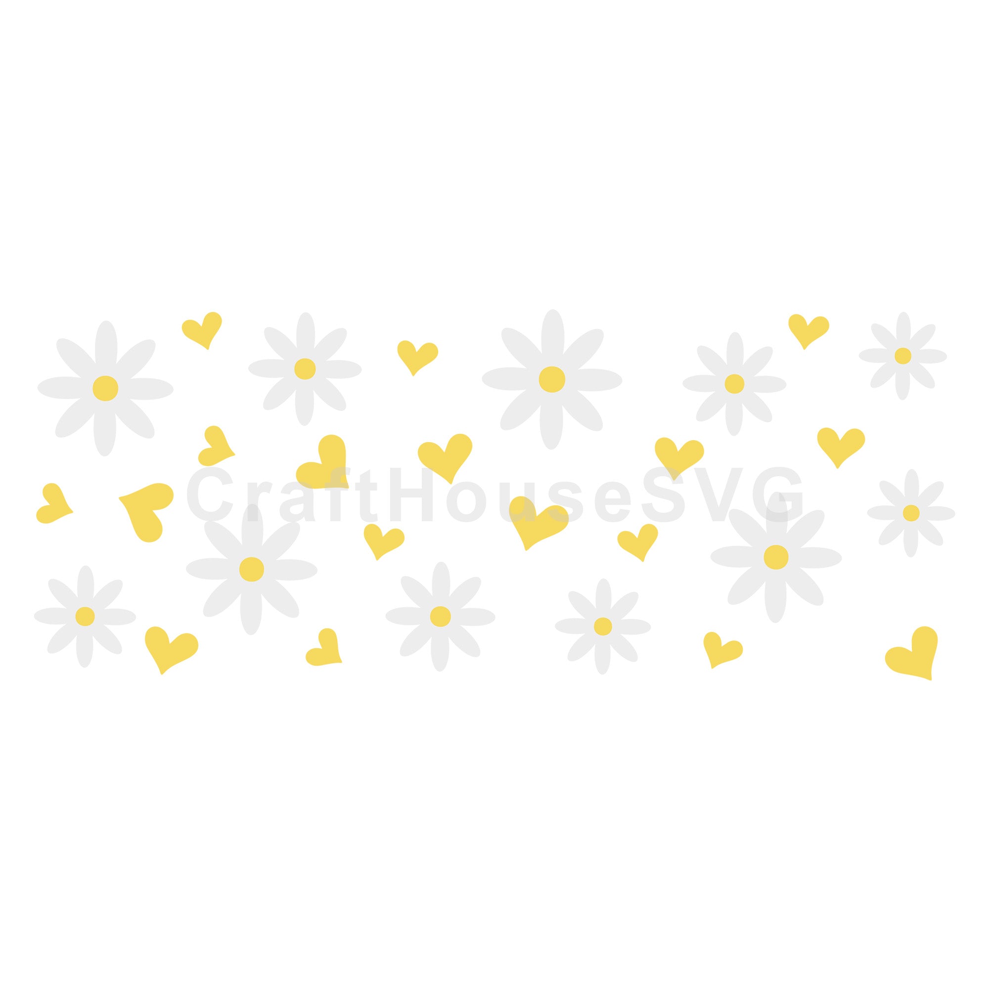 Spring Flowers and Hearts SVG 16 Oz Glass Can Wrap Cut File