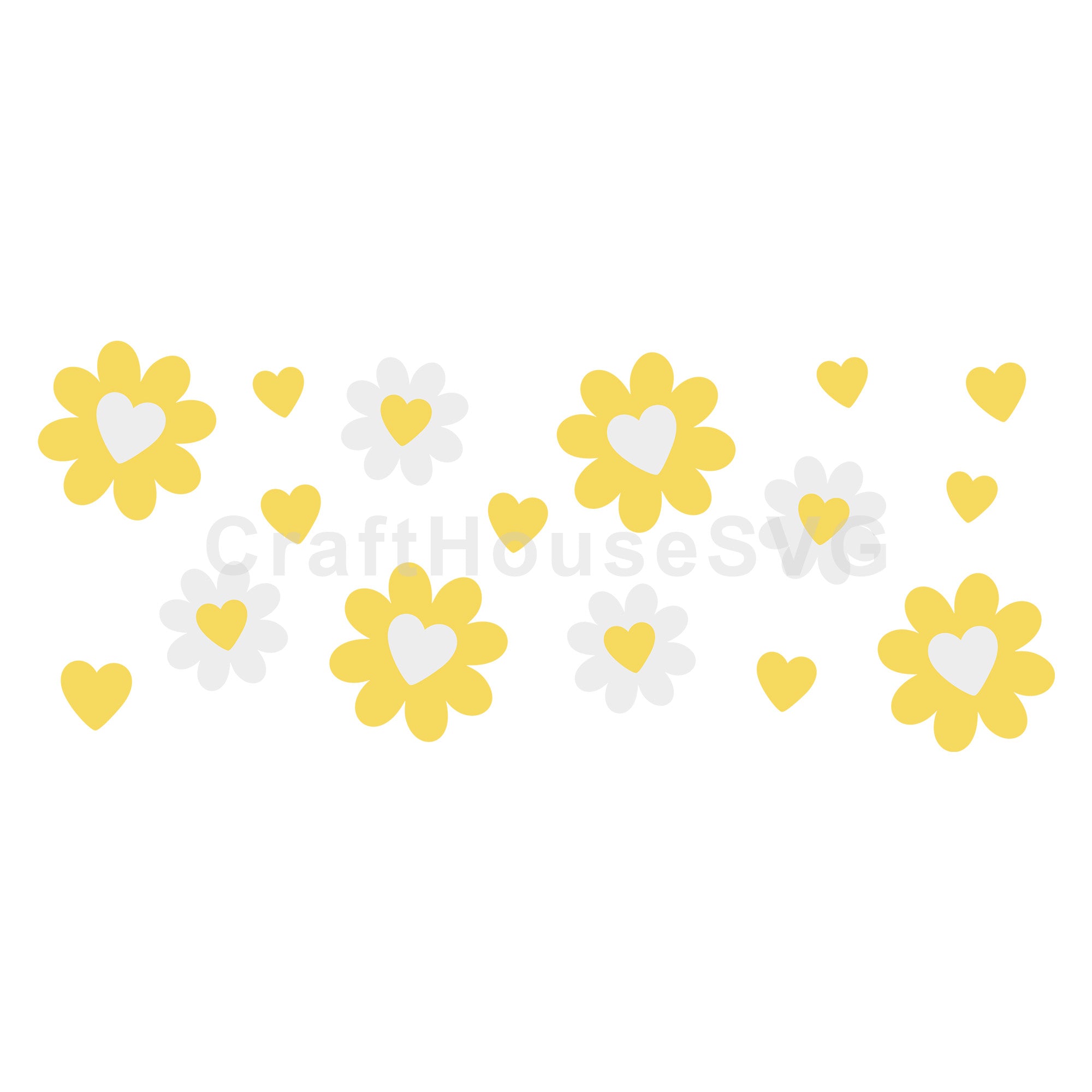 Heart Spring Flowers SVG 16 Oz Glass Can Wrap Cut File