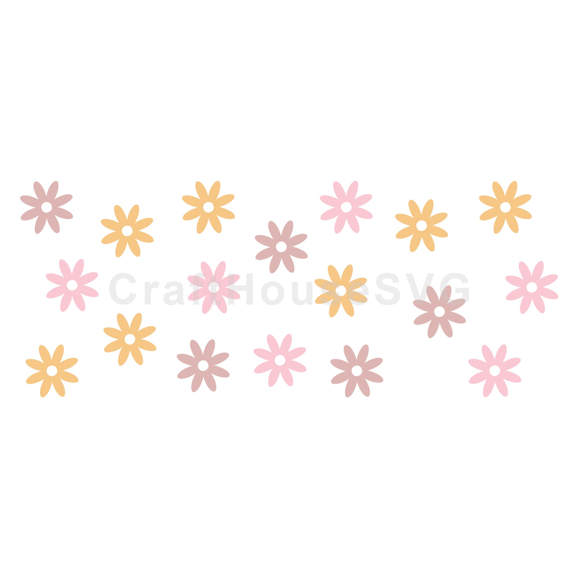 Flowers Spring SVG 16 Oz Glass Can Wrap Cut File