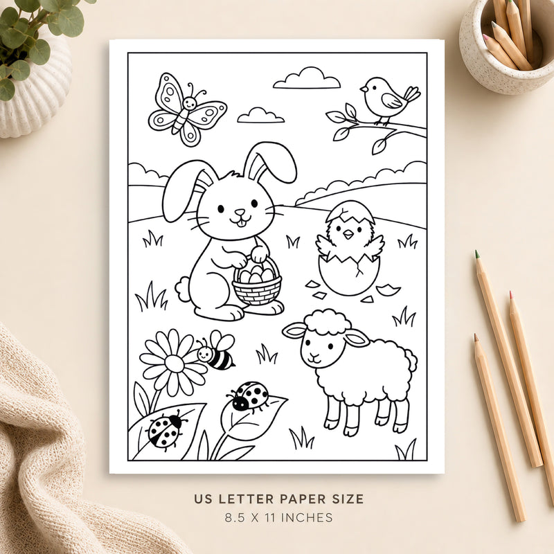 Spring Animals Coloring Page 1