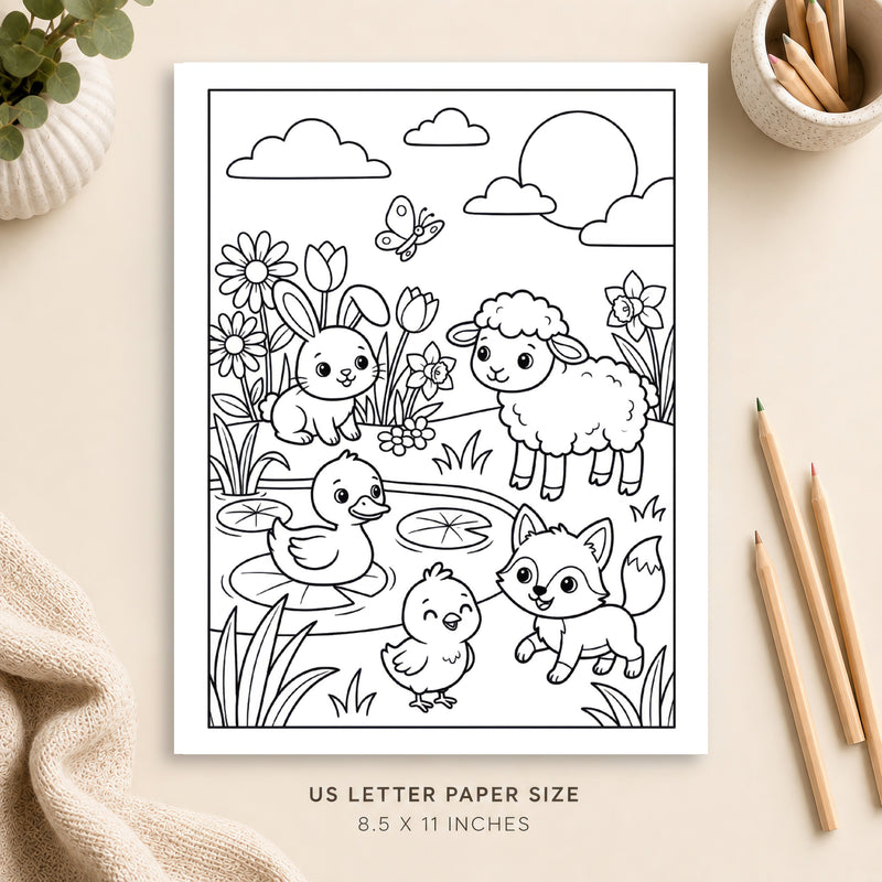 Spring Animals Coloring Page 4