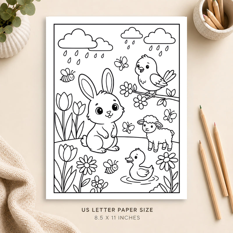 Spring Animals Coloring Page 5