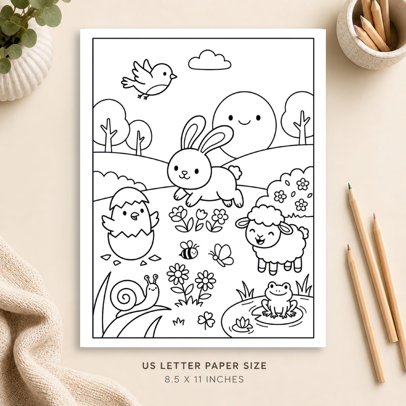 Spring Animals Coloring Page 6