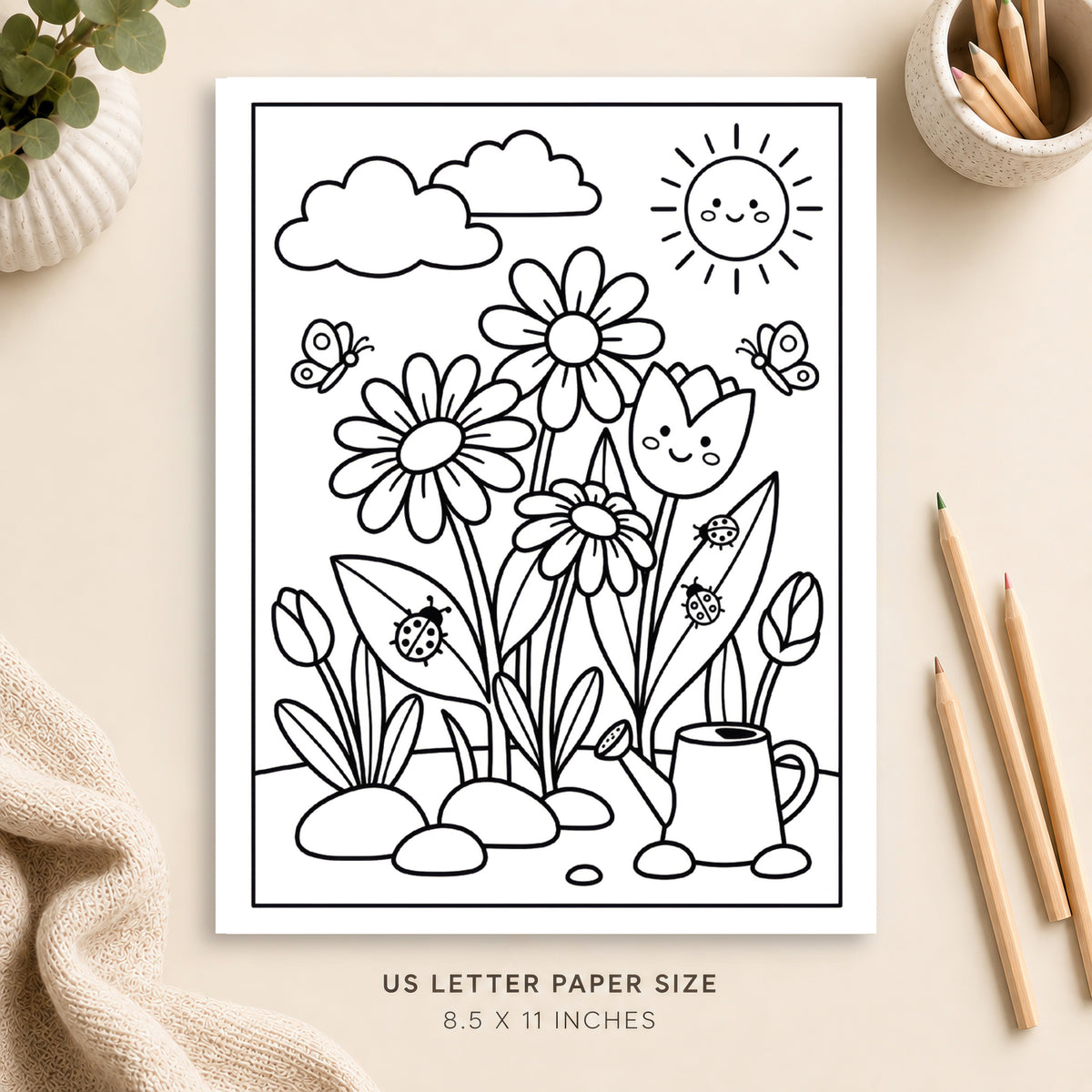 Spring Flowers Coloring Page 4
