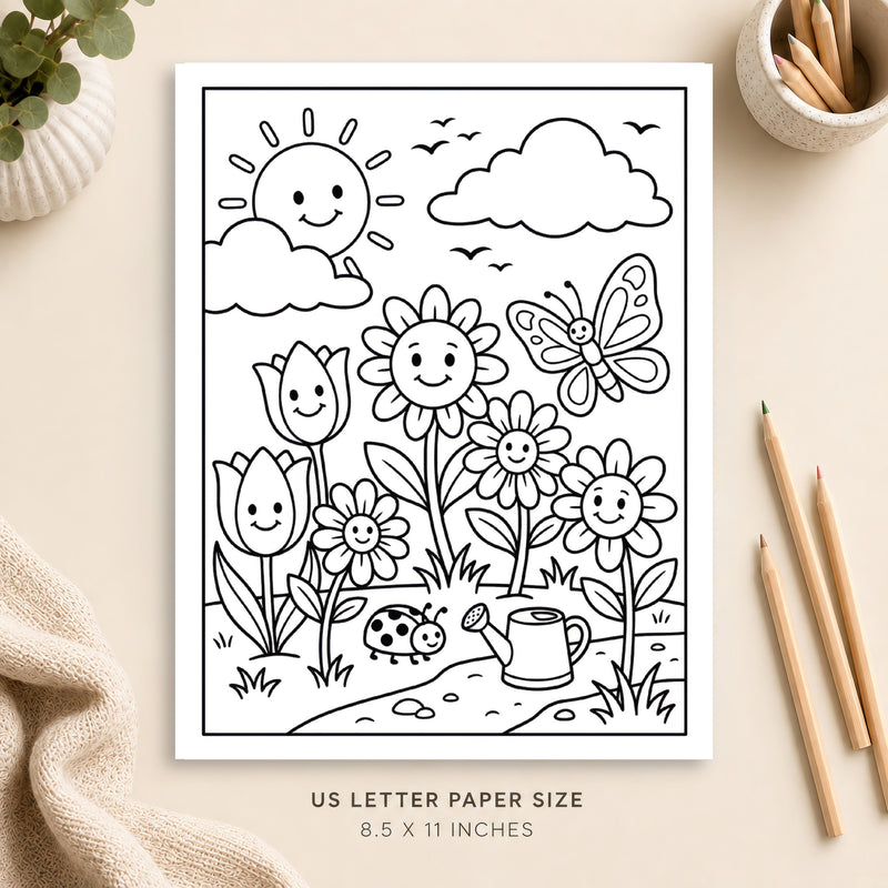 Spring Garden Coloring Page 3
