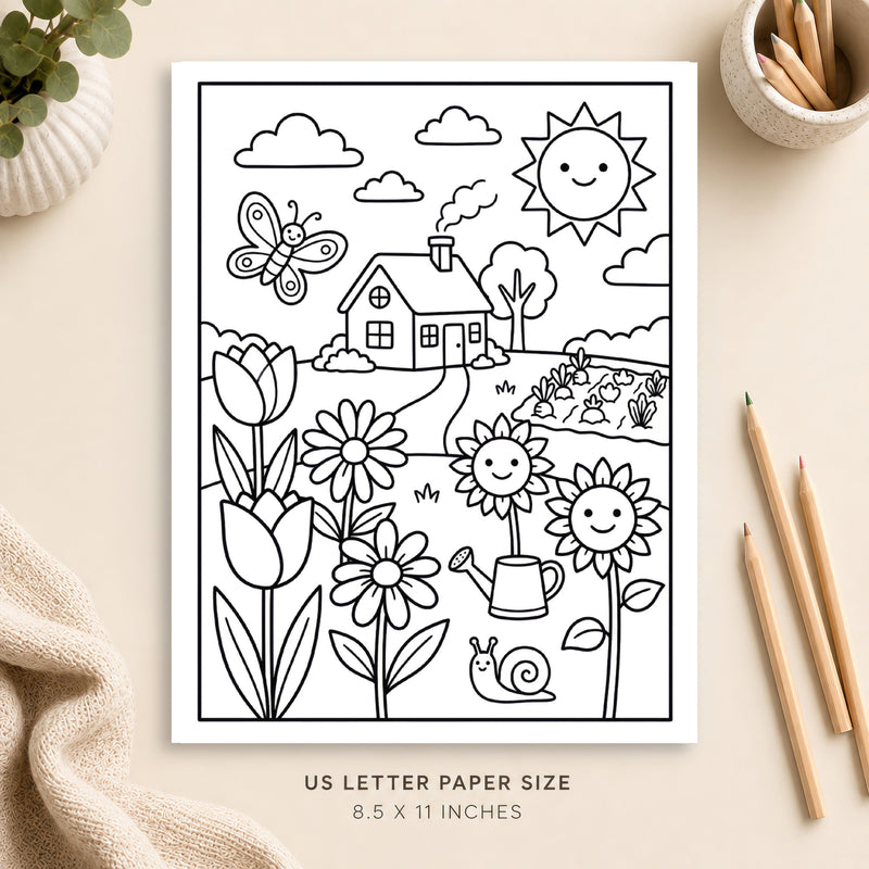 Spring Garden Coloring Page 5