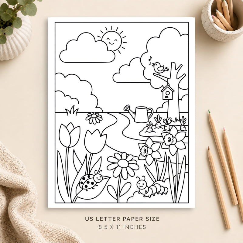 Spring Garden Coloring Page 6
