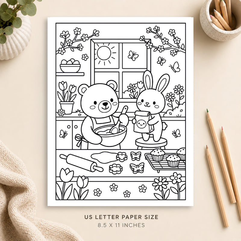 Springtime Baking Coloring Page 2