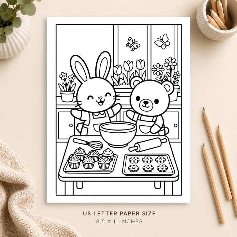 Springtime Baking Coloring Page 3