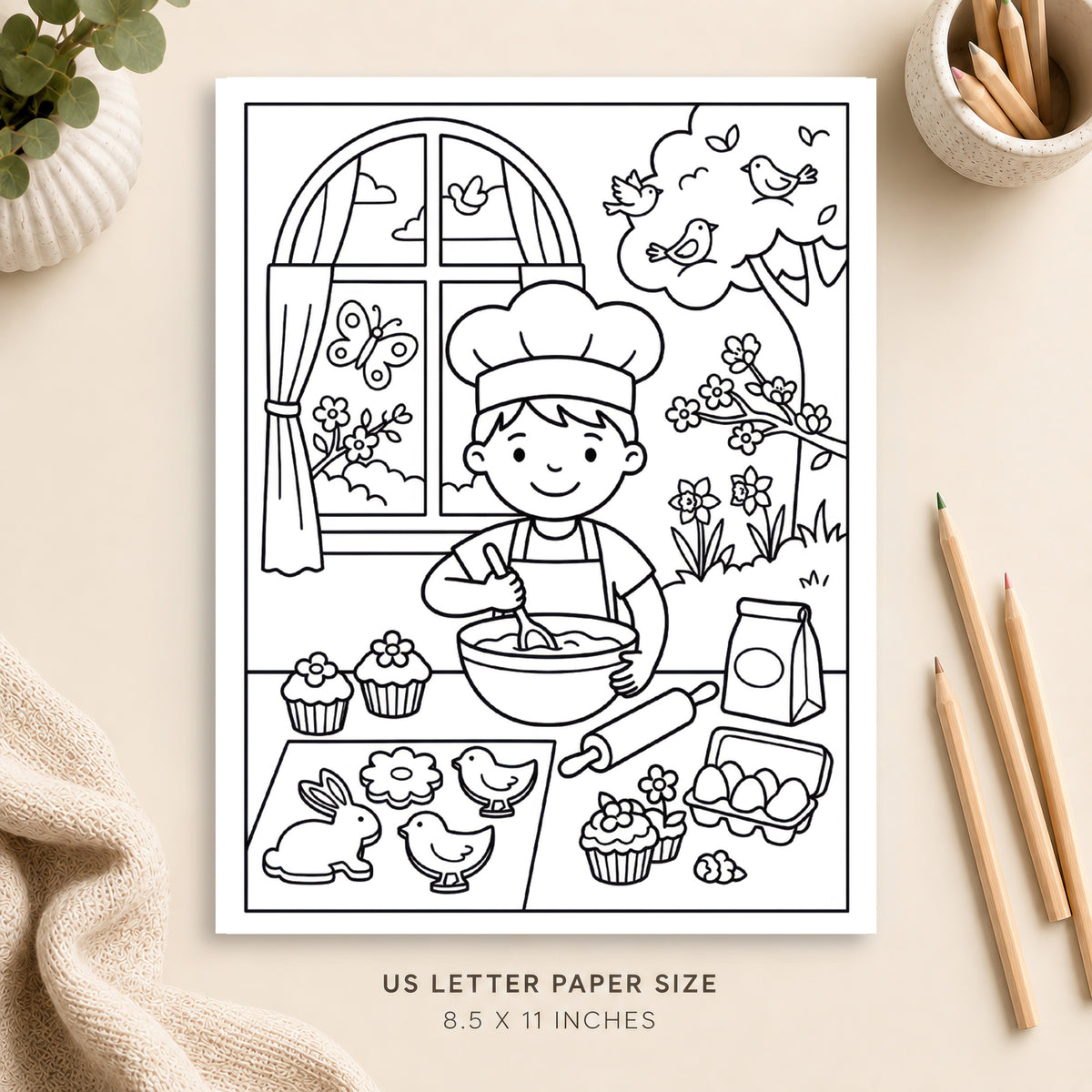 Springtime Baking Coloring Page 4