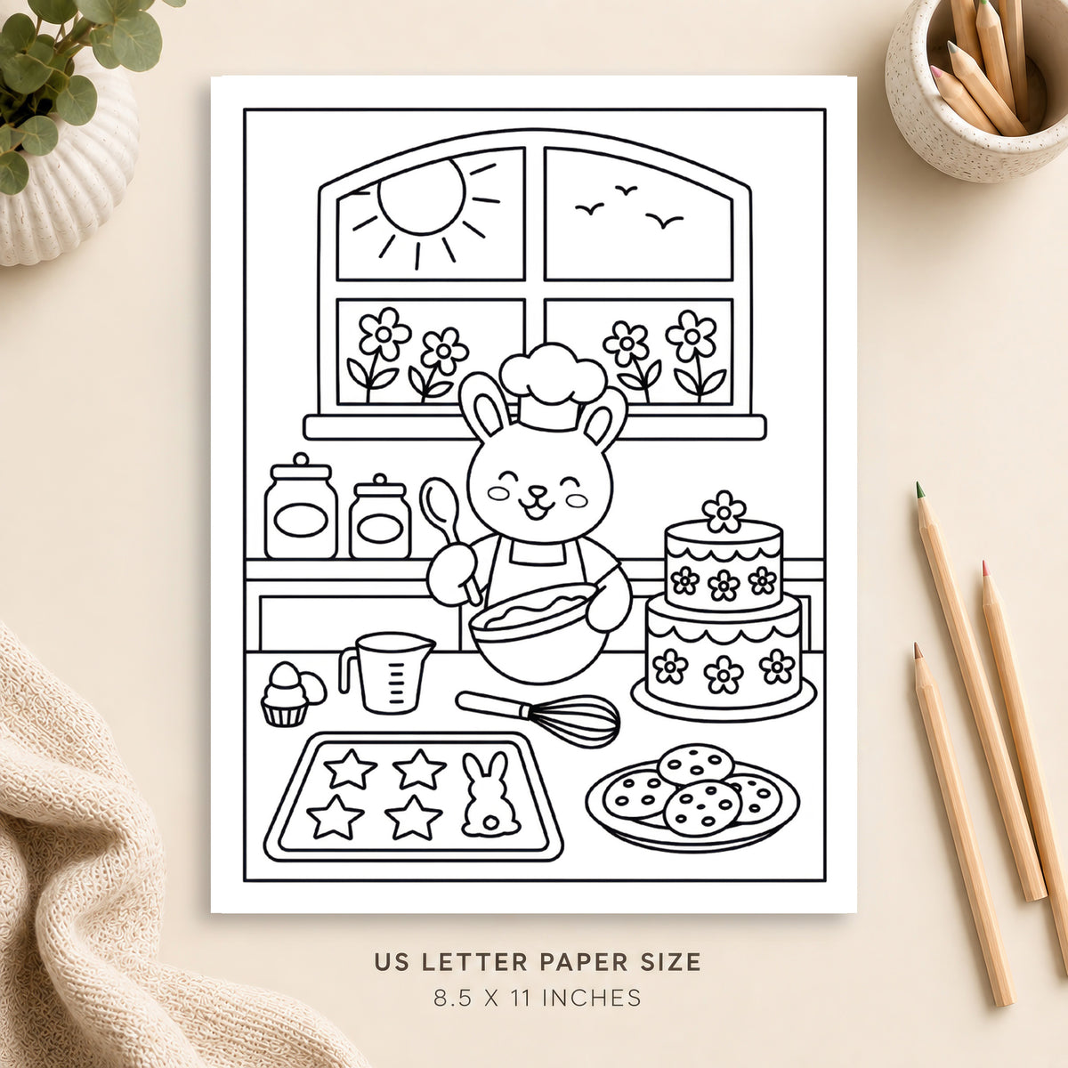 Springtime Baking Coloring Page 5