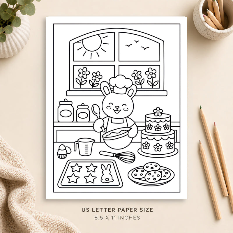 Springtime Baking Coloring Page 5