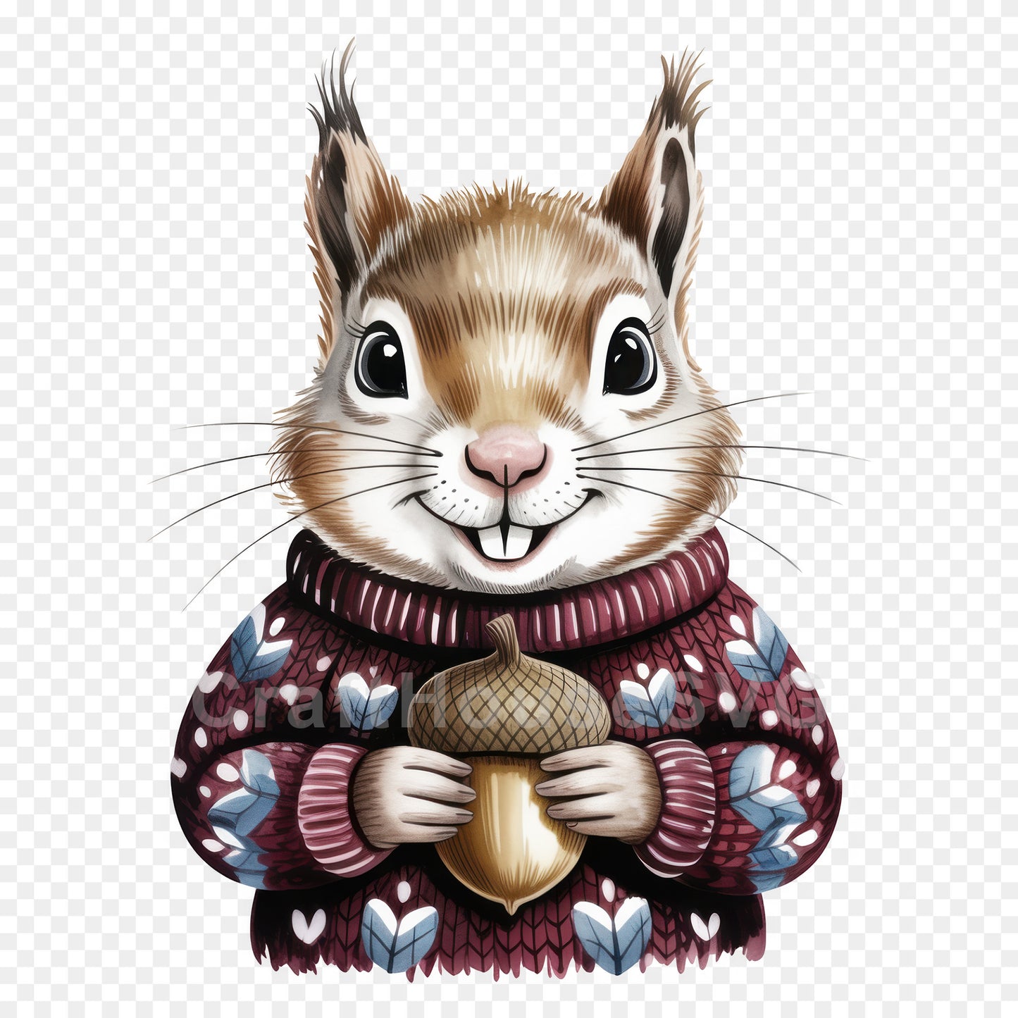 Woodland Animals Christmas Sweater Clipart Bundle