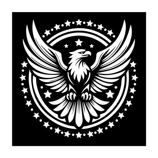 Stars Eagle SVG design for Cricut, Silhouette, laser cutting, vinyl, sublimation, and craft projects.