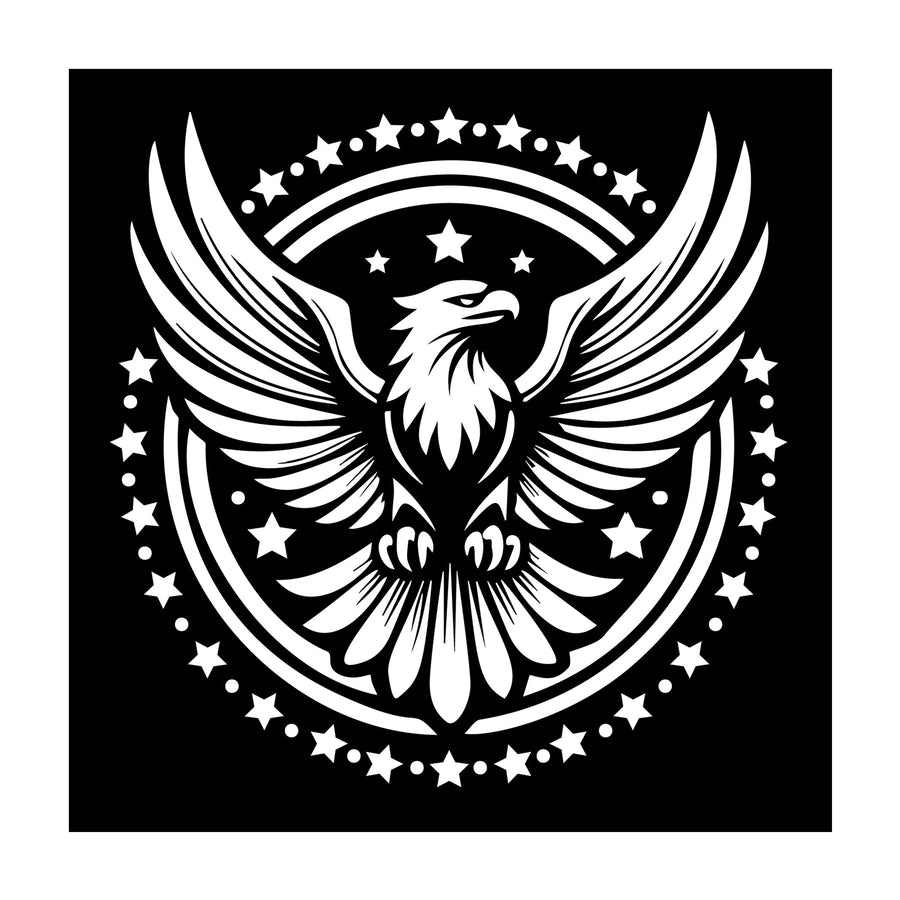 Stars Eagle SVG design for Cricut, Silhouette, laser cutting, vinyl, sublimation, and craft projects.
