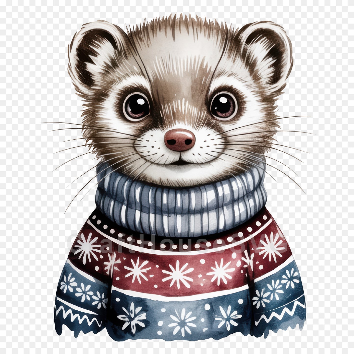 Woodland Animals Christmas Sweater Clipart Bundle