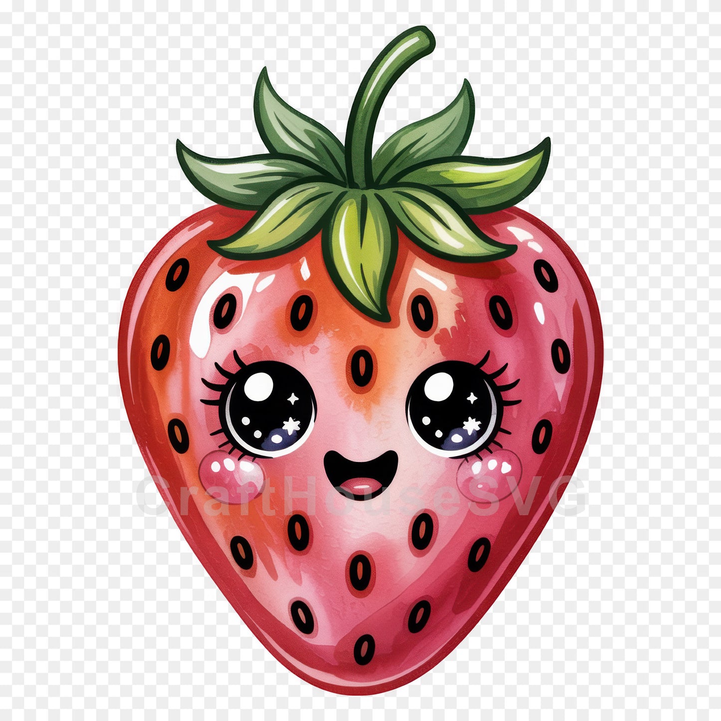 Kawaii Fruit Clipart Sublimation PNG Bundle