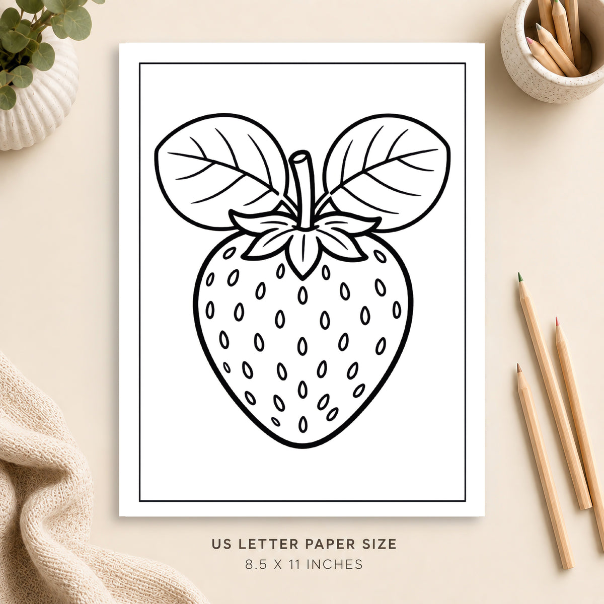 Strawberry Coloring Page 4