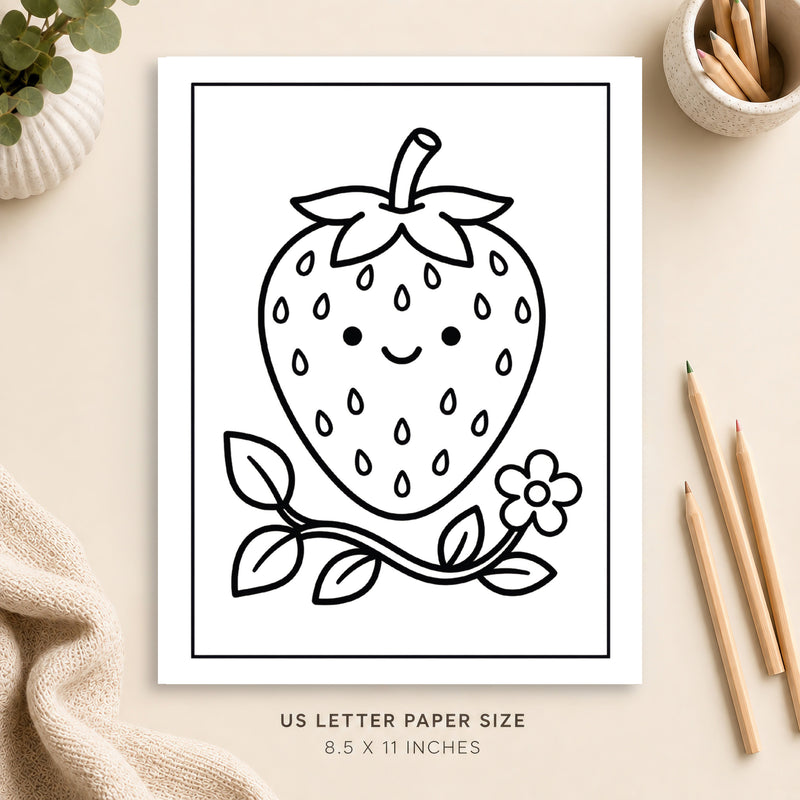 Strawberry Coloring Page 5