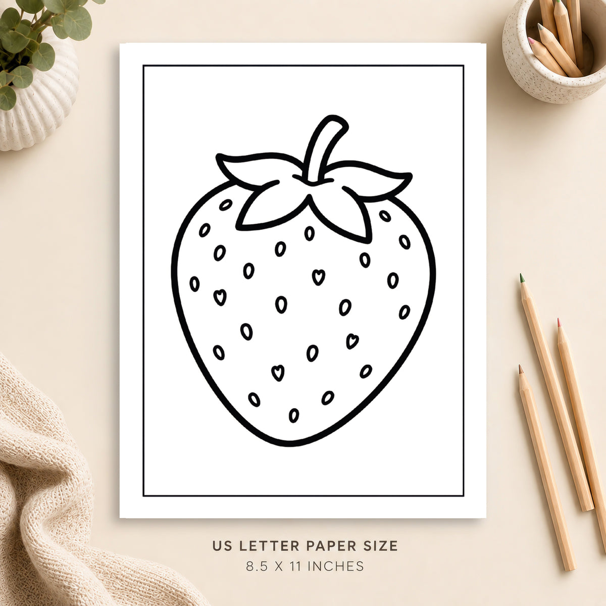 Strawberry Coloring Page 6