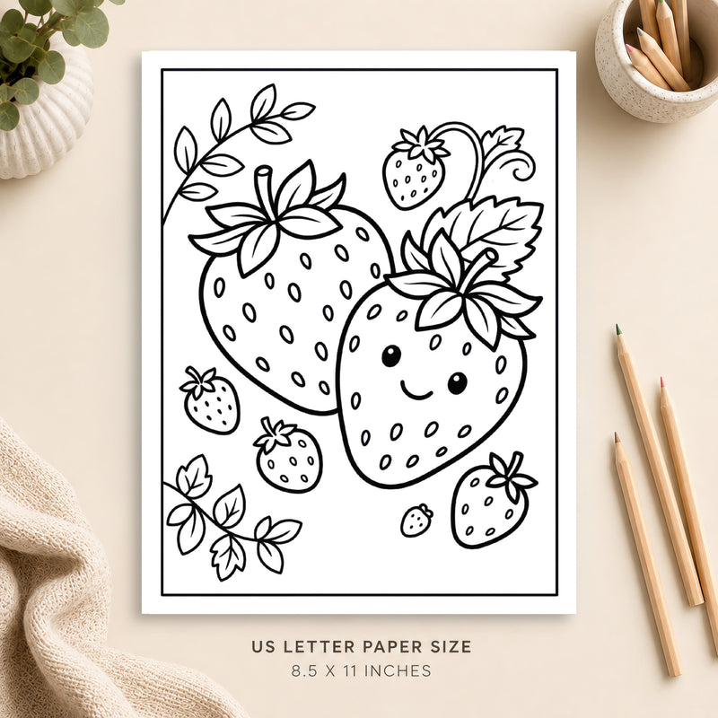 Strawberry Coloring Page 7
