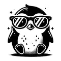 Stylish Penguin Wearing Oversized Sunglasses SVG design for Cricut, Silhouette, laser cutting, vinyl, sublimation, and craft projects.