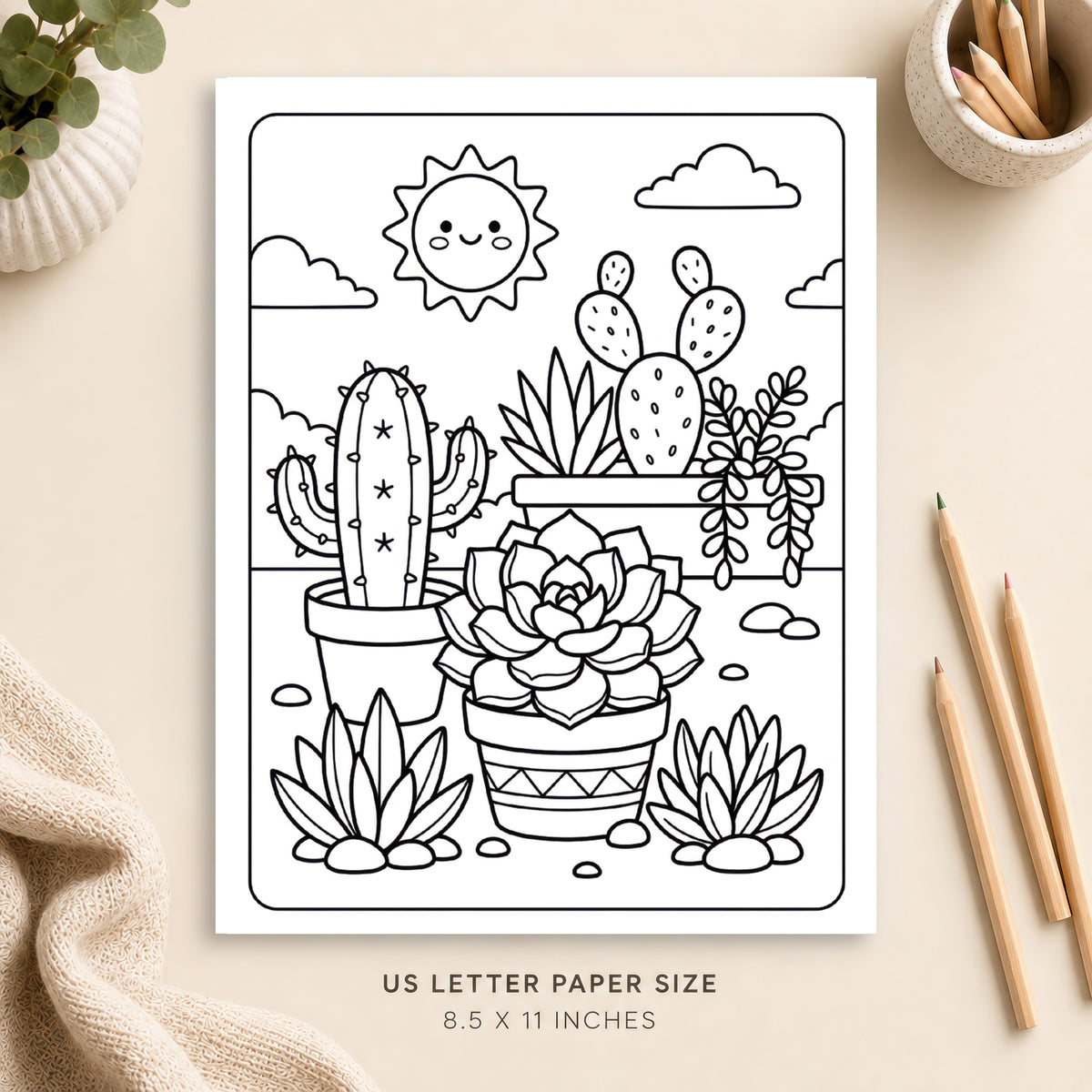 Succulent Garden Coloring Page 5