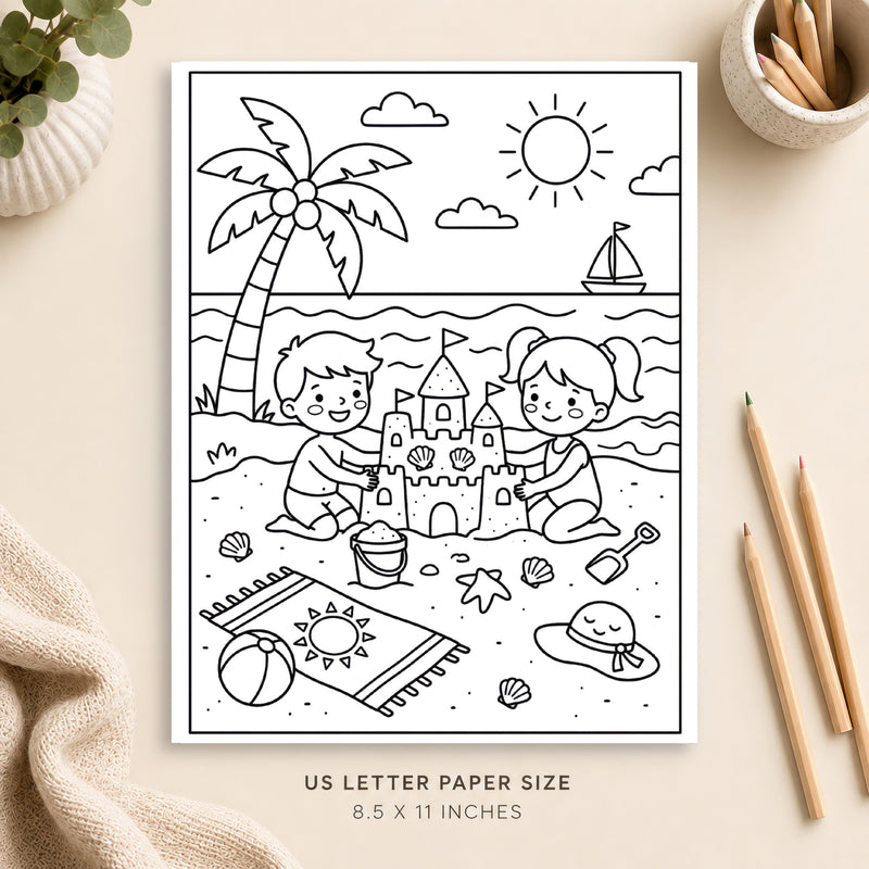 Summer Beach Day Coloring Page 6