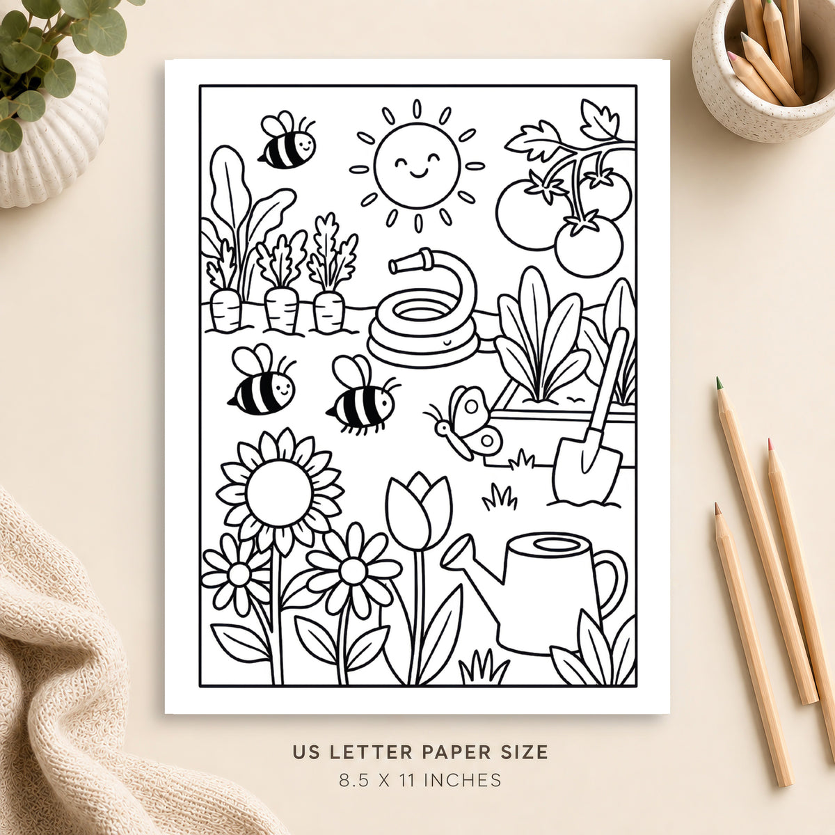 Summer Garden Coloring Page 3