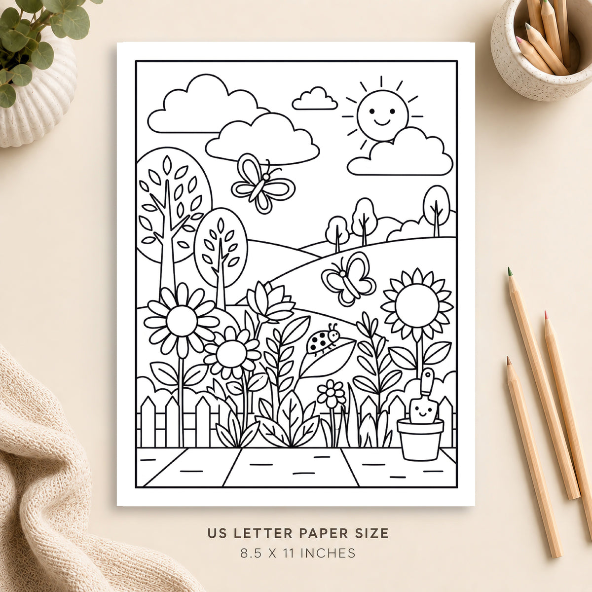 Summer Garden Coloring Page 4