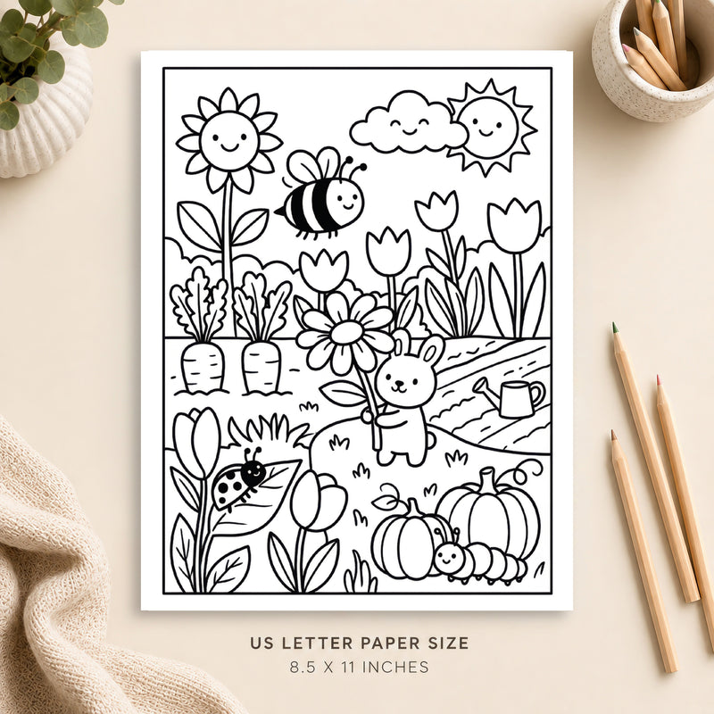 Summer Garden Coloring Page 5