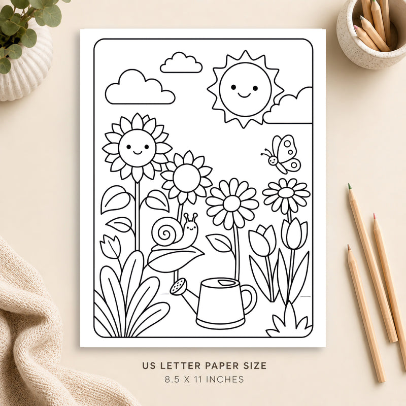 Summer Garden Coloring Page 6
