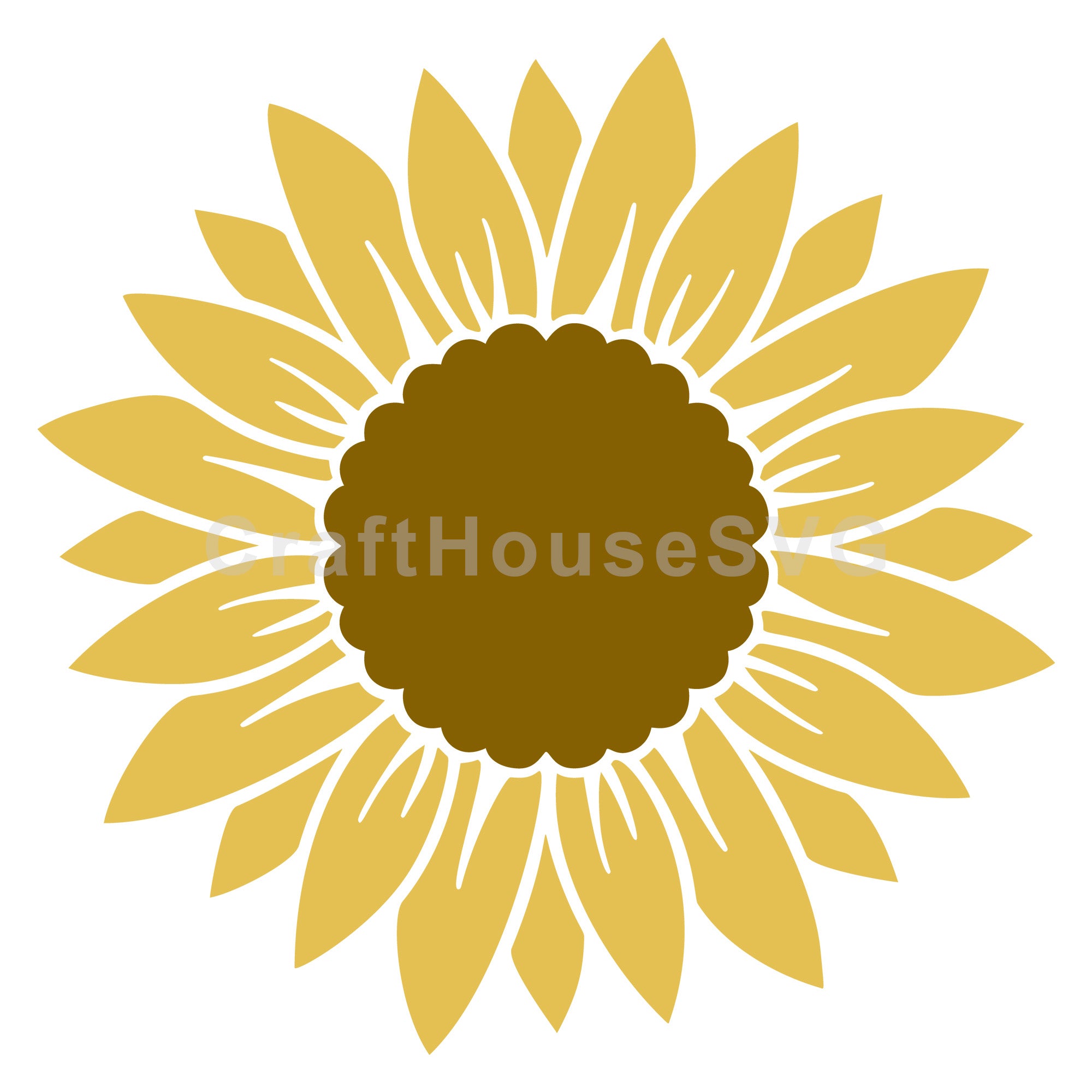 Classic Scallop Sunflower SVG