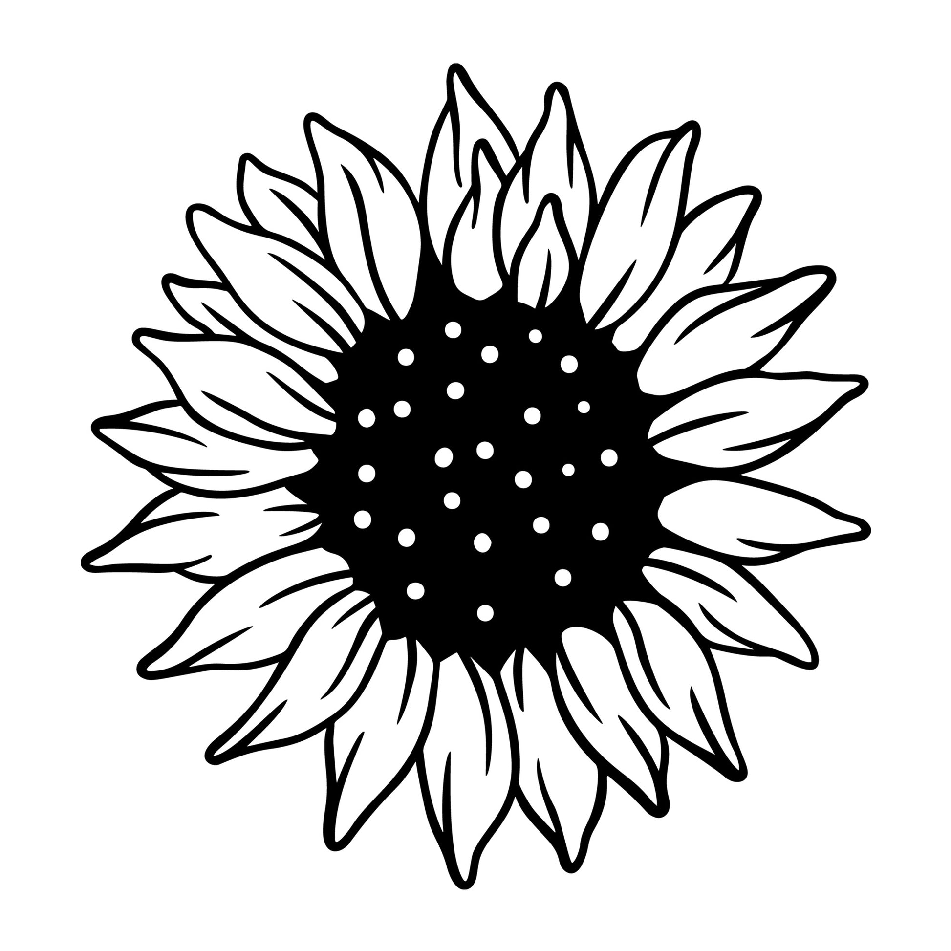 Sunflower SVG design for Cricut, Silhouette, laser cutting, vinyl, sublimation, floral crafts, and DIY projects.