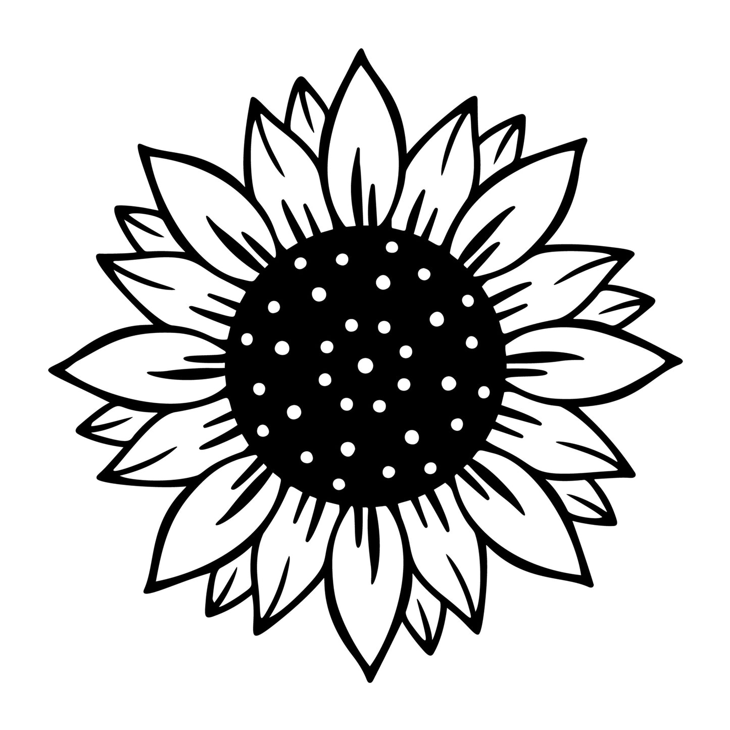 Sunflower SVG design for Cricut, Silhouette, laser cutting, vinyl, sublimation, floral crafts, and DIY projects.