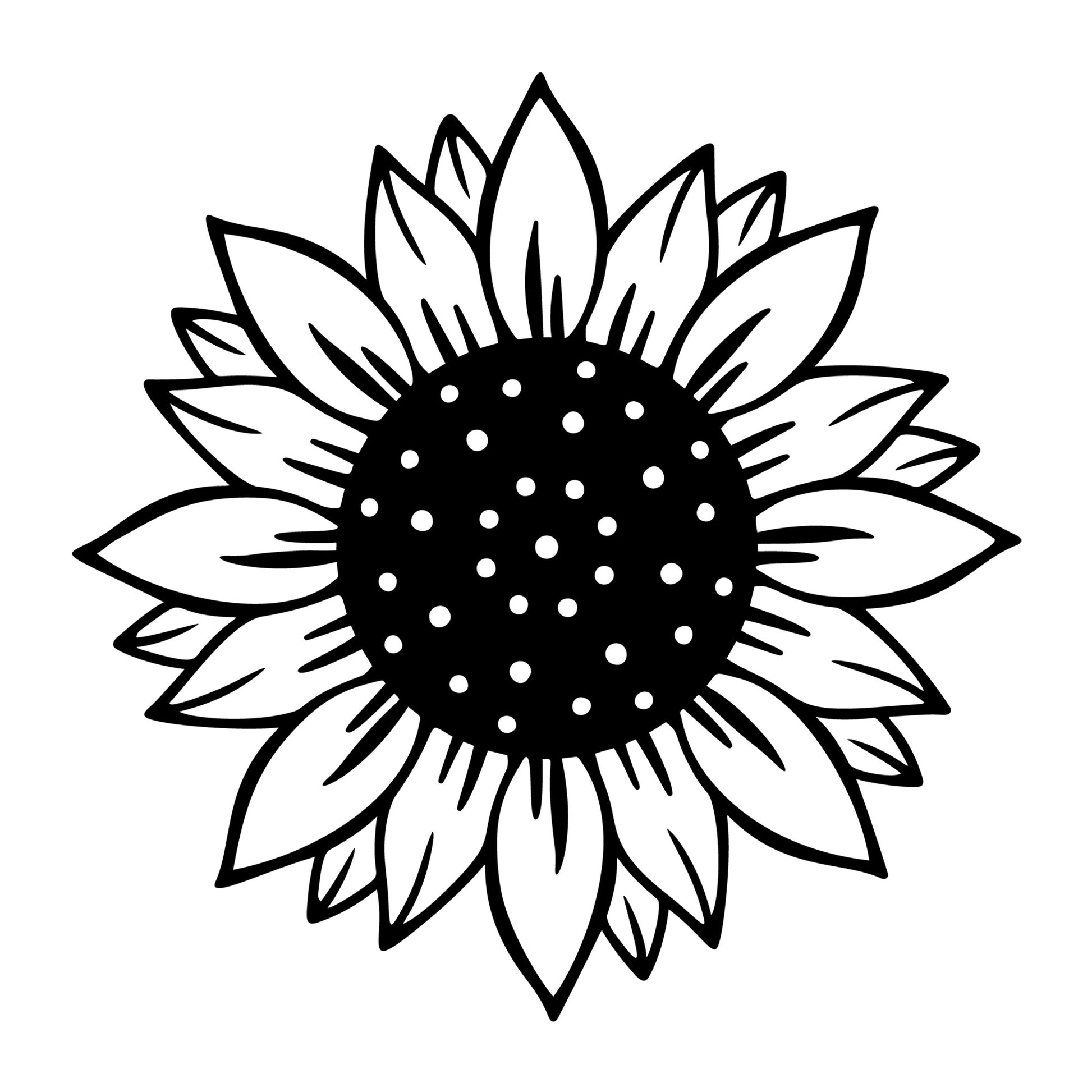 Sunflower SVG design for Cricut, Silhouette, laser cutting, vinyl, sublimation, floral crafts, and DIY projects.