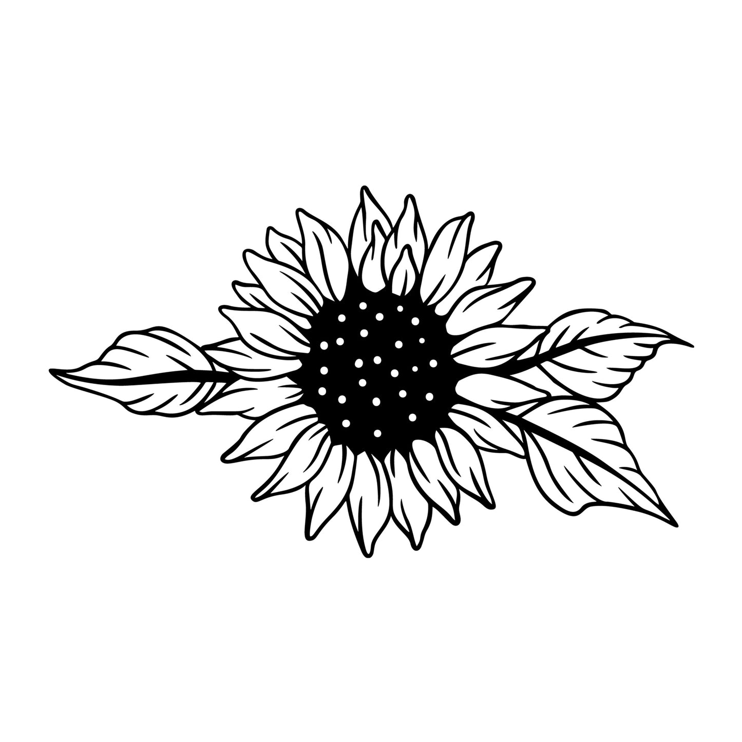 Sunflower SVG design for Cricut, Silhouette, laser cutting, vinyl, sublimation, floral crafts, and DIY projects.