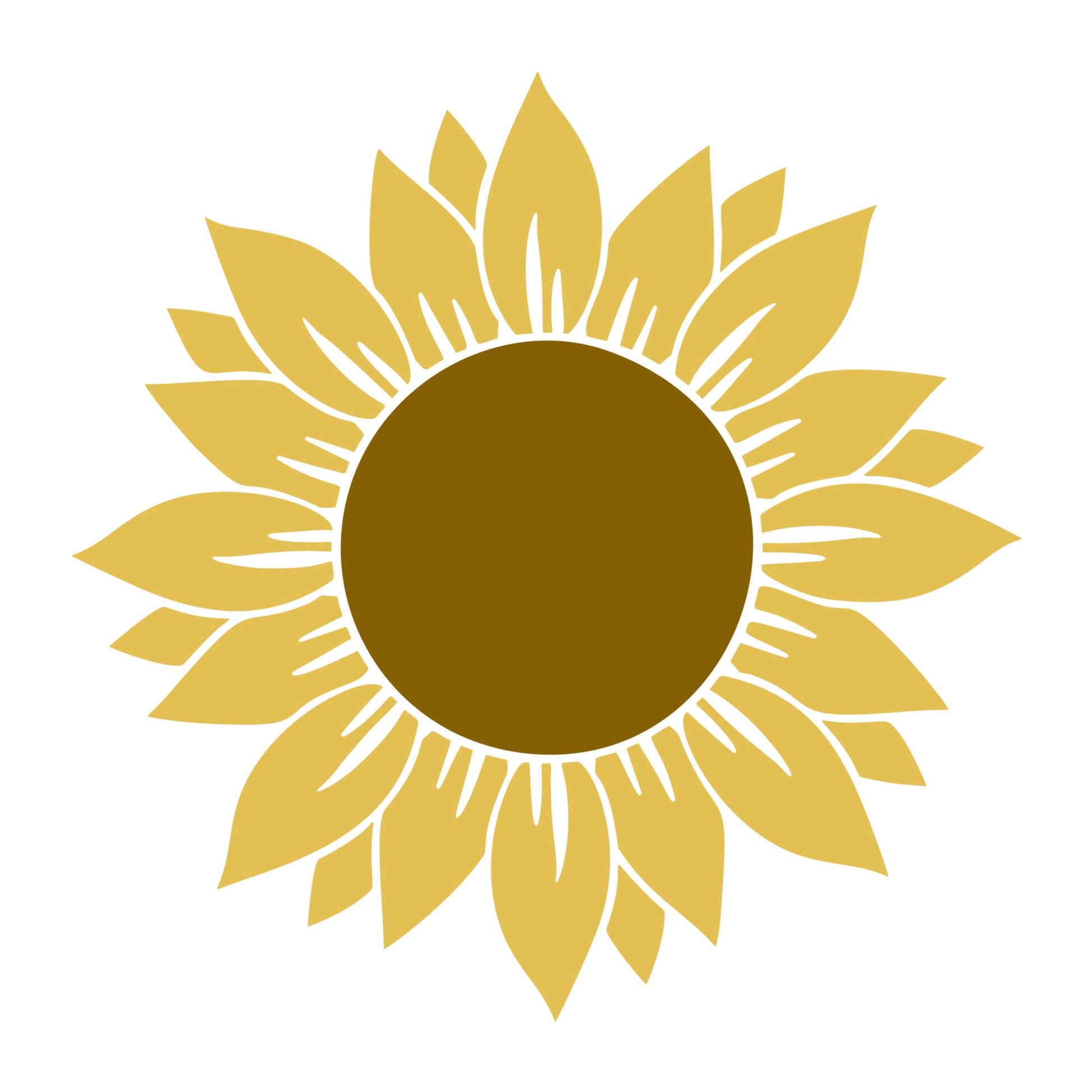 Sunflower SVG design for Cricut, Silhouette, laser cutting, vinyl, sublimation, floral crafts, and DIY projects.