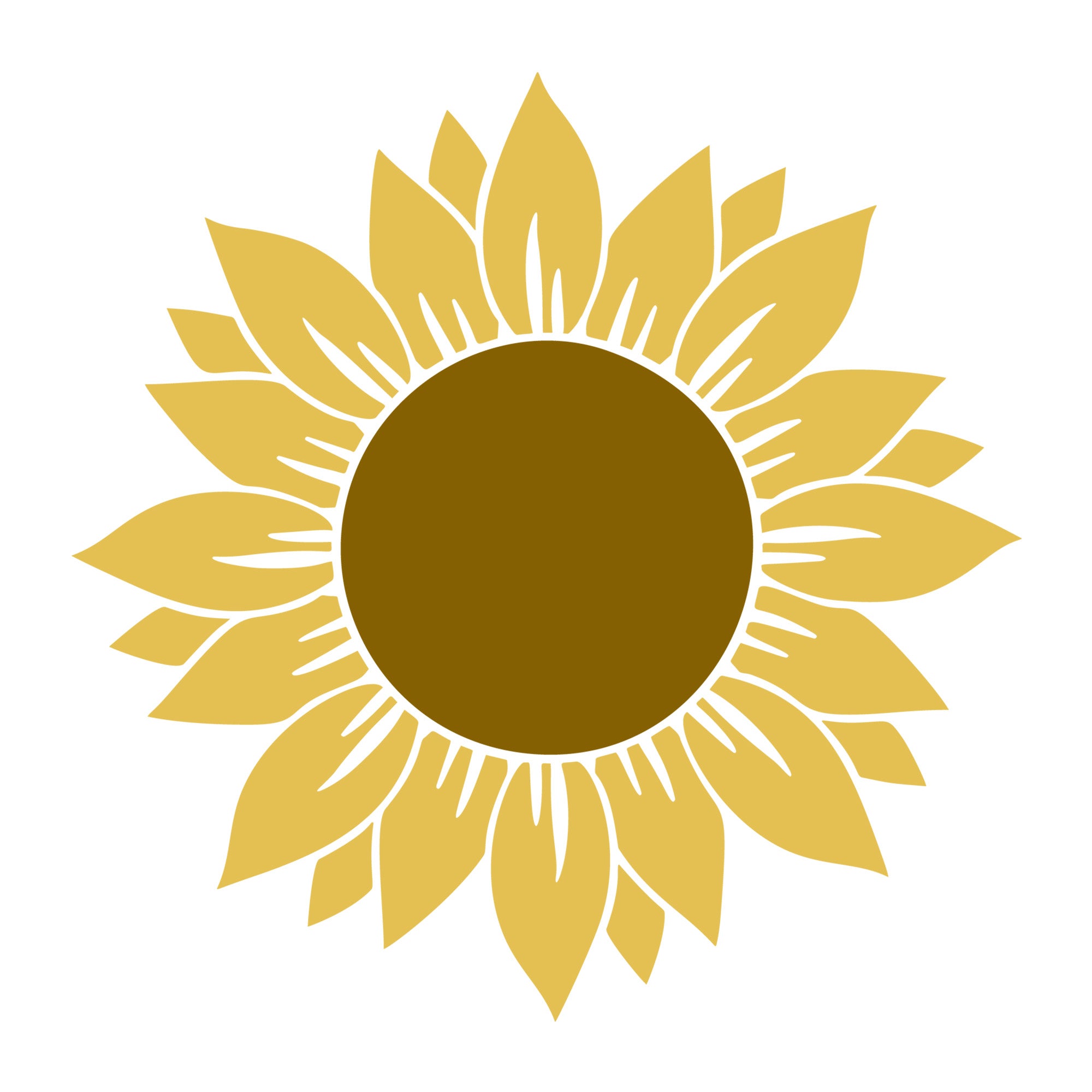 Sunflower SVG design for Cricut, Silhouette, laser cutting, vinyl, sublimation, floral crafts, and DIY projects.