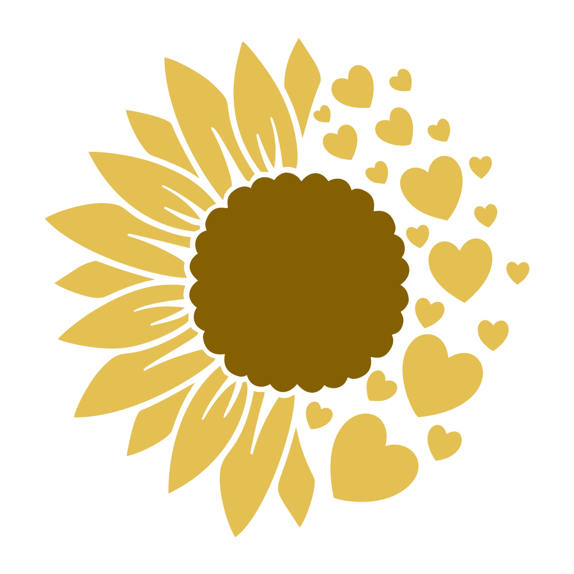 Sunflower SVG design for Cricut, Silhouette, laser cutting, vinyl, sublimation, floral crafts, and DIY projects.