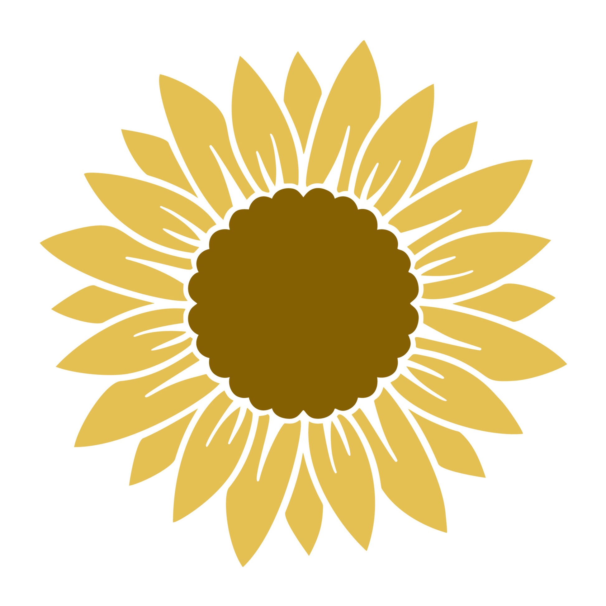 Sunflower SVG design for Cricut, Silhouette, laser cutting, vinyl, sublimation, floral crafts, and DIY projects.