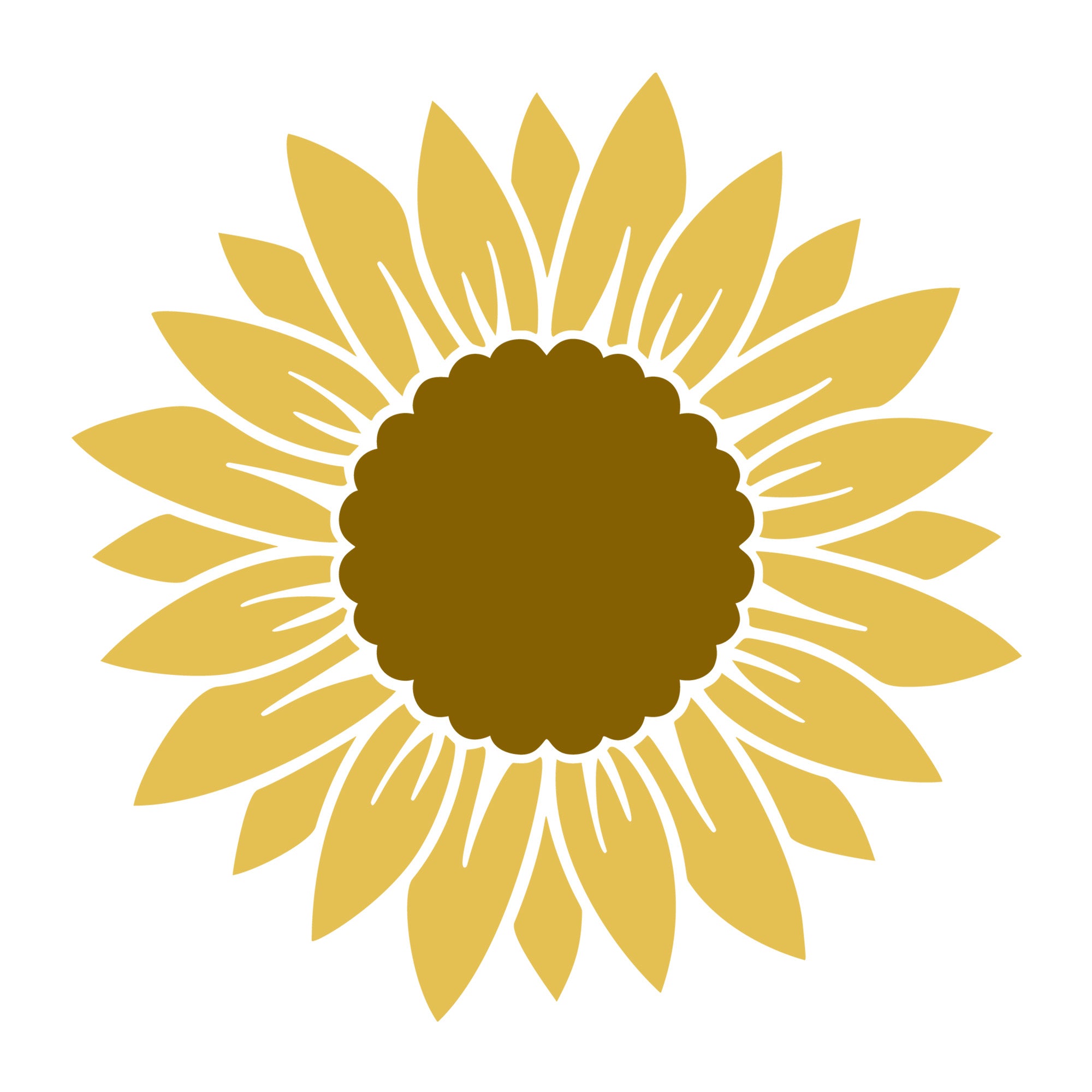 Sunflower SVG design for Cricut, Silhouette, laser cutting, vinyl, sublimation, floral crafts, and DIY projects.